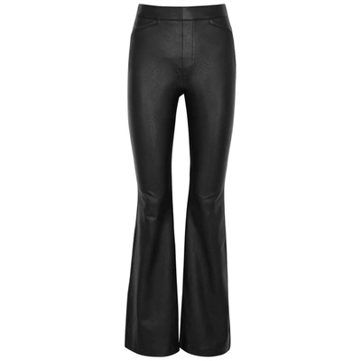 Shop Spanx Black Flared Faux-leather Trousers