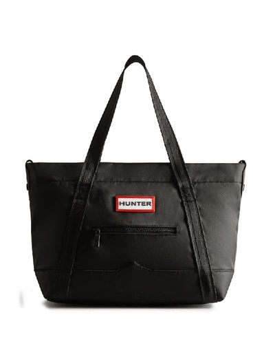Hunter Nylon Medium Top Clip Tote Bag In Black | ModeSens