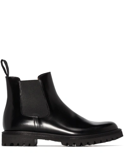 Church's Ketsby Met Studded Glossed-leather Chelsea Boots In Schwarz