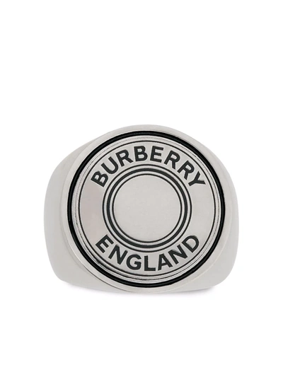 Shop Burberry Logo Graphic Signet Ring In Silber