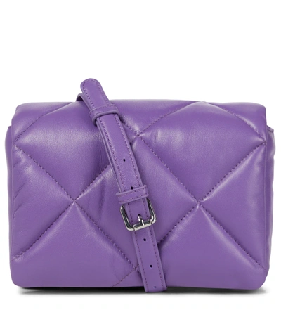 Shop Stand Studio Brynn Quilted Leather Shoulder Bag In Purple