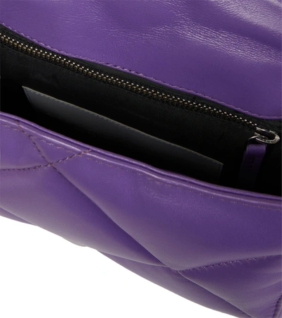 Shop Stand Studio Brynn Quilted Leather Shoulder Bag In Purple