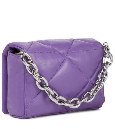 Shop Stand Studio Brynn Quilted Leather Shoulder Bag In Purple