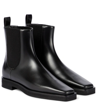 Shop Totême Leather Chelsea Boots In Black