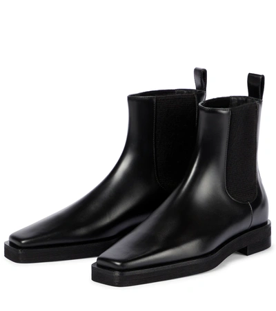 Shop Totême Leather Chelsea Boots In Black