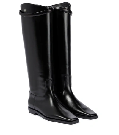 Shop Totême Leather Knee-high Boots In Black