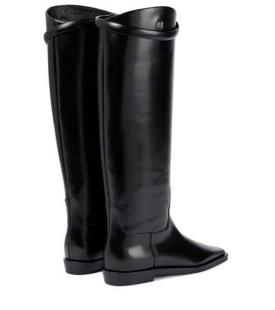 Shop Totême Leather Knee-high Boots In Black