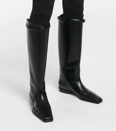 Shop Totême Leather Knee-high Boots In Black