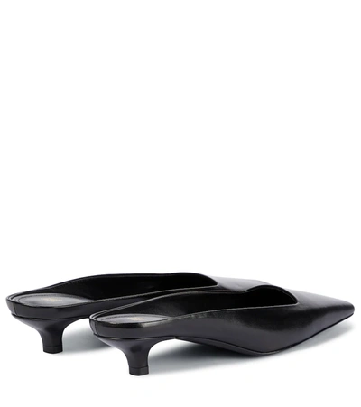 Shop Totême Leather Mules In Black