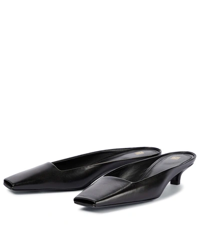 Shop Totême Leather Mules In Black