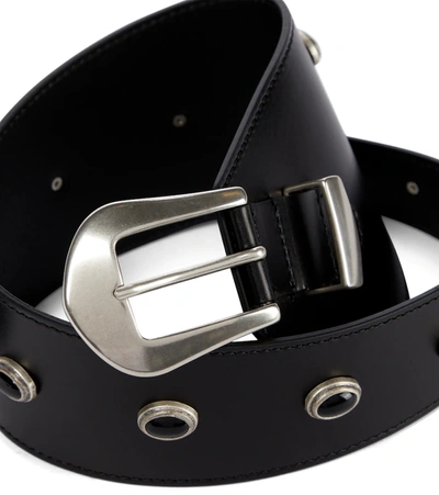 Shop Isabel Marant Belly Leather Belt In Black