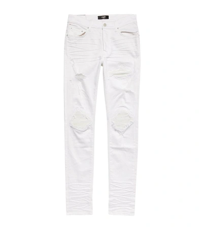 Shop Amiri Mx1 Distressed Skinny Jeans In White