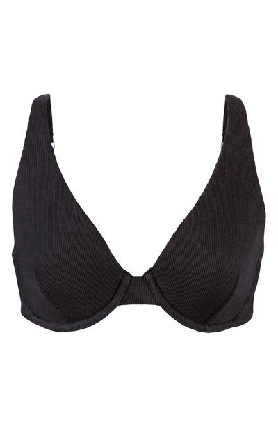 Shop Lively Rib Unlined Underwire Bra In Jet Black