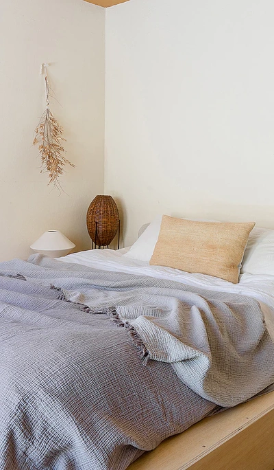 House No. 23 Alaia Bedspread In Mushroom & Oatmeal