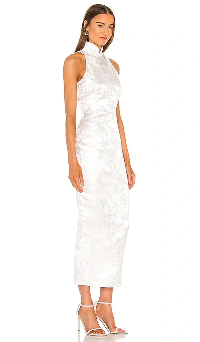 Sau Lee Jill Chinese Jacquard Pencil Dress In 白色