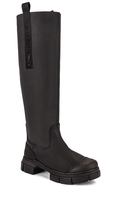 Shop Ganni Country Boot In Black