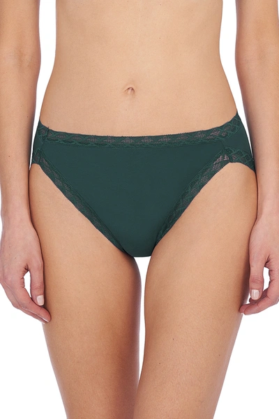 Shop Natori Intimates Bliss French Cut Brief Panty Underwear With Lace Trim In Stormy Teal