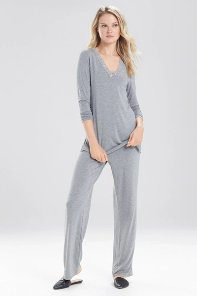 Shop Natori Feathers Essentials Pajamas Set In Heather Grey