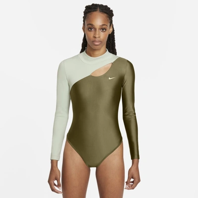 Nike Serena Williams Design Crew Women's Long-sleeve Tennis Bodysuit In  Rough Green,seafoam,gold | ModeSens