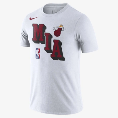 Shop Nike Miami Heat  Men's Dri-fit Nba T-shirt In White
