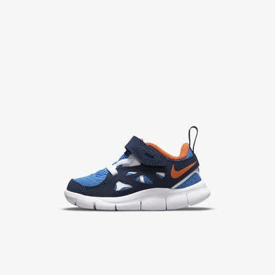 Shop Nike Free Run 2 Baby/toddler Shoes In Light Photo Blue,midnight Navy,white,orange