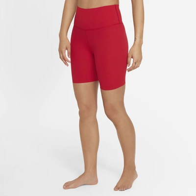 Shop Nike Yoga Luxe Women's High-waisted Shorts In Gym Red,team Red