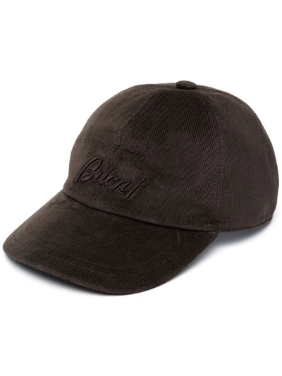 Shop Brioni Embroidered-logo Baseball Cap In Brown