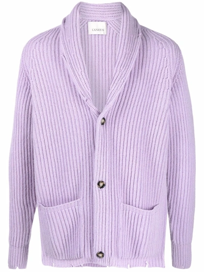 Shop Laneus V-neck Knit Cardigan In Purple