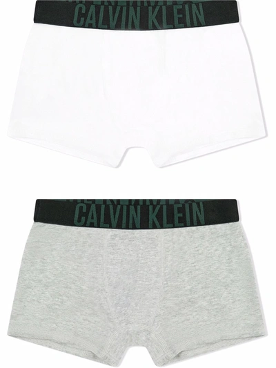 Calvin Klein Logo-waistband Boxers Set Of 2 In White