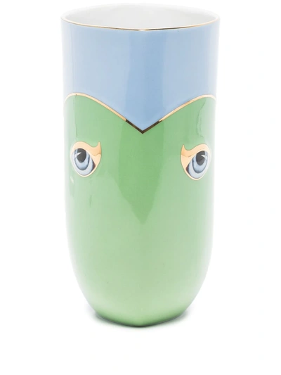 L'objet Blue And Green Lito Vase In Blau