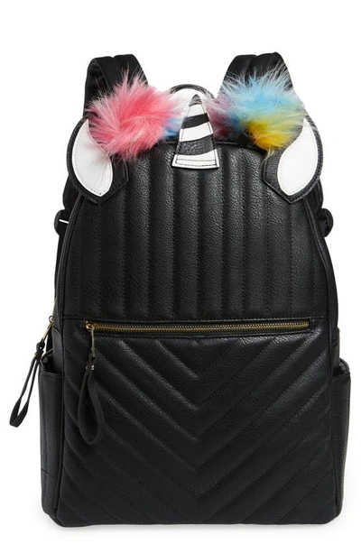 Under One Sky Kids' Quilted Unicorn Backpack In Black