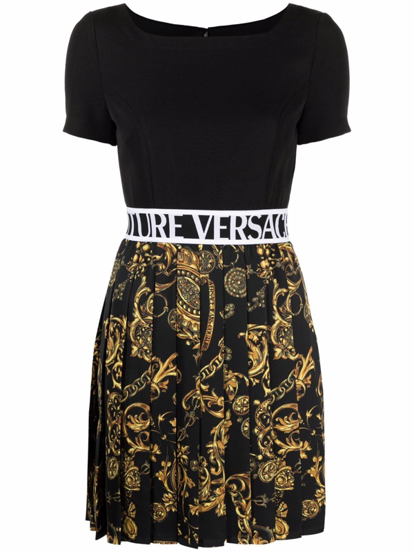 Versace Jeans Couture Regalia Baroque-print T-shirt Dress In Schwarz |  ModeSens