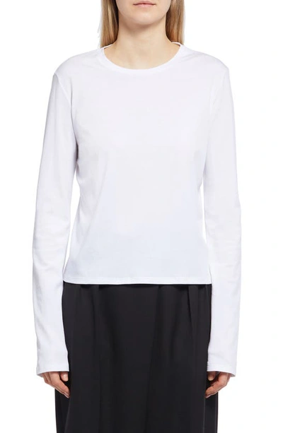Shop The Row Sherman Long Sleeve Cotton Jersey Top In Bright White
