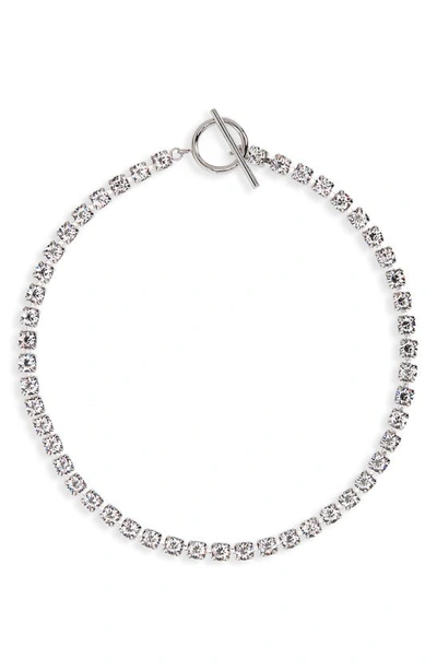 Shop Isabel Marant Crystal Chain Choker In Silver