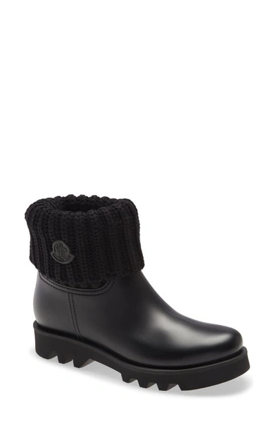 Shop Moncler Ginette Waterproof Rain Boot In Black