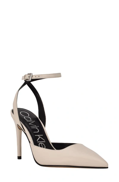 Calvin Klein Women's Dona Ankle Strap Pumps Women's Shoes In Cream |  ModeSens