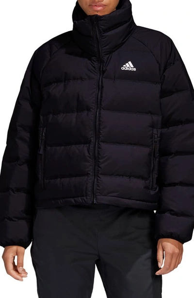 Shop Adidas Originals Helionic Relaxed Fit Down Jacket In Black