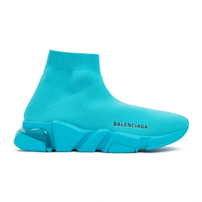 Balenciaga Speed Lt Clear Sole Sock Sneakers In Blue | ModeSens