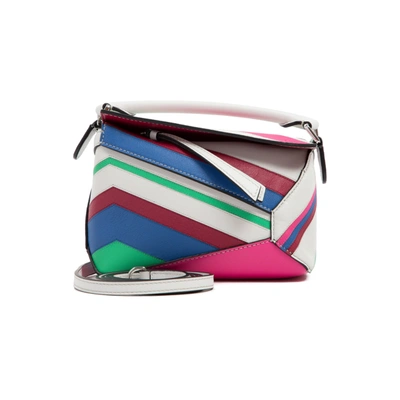 Shop Loewe Mini Puzzle Edge In Classic Calfskin Bag In Multicolour