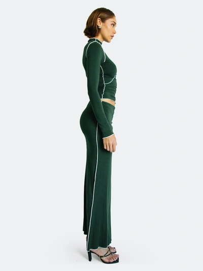 Shop The Line By K Vana Stretch Jersey Midi Skirt In Hunter Green