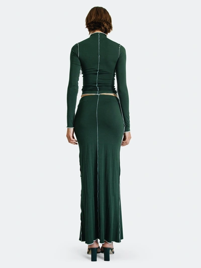 Shop The Line By K Vana Stretch Jersey Midi Skirt In Hunter Green