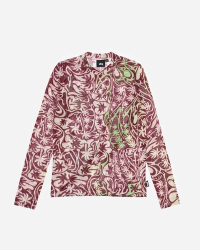 Shop Stussy Psychedelic Palm Tree Ls In Red