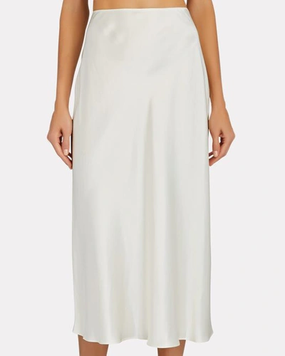 Shop Sablyn Miranda Silk Midi Skirt In White