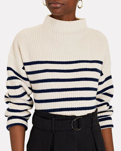 Shop Rails Claudia Striped Funnel Neck Sweater In Ivory