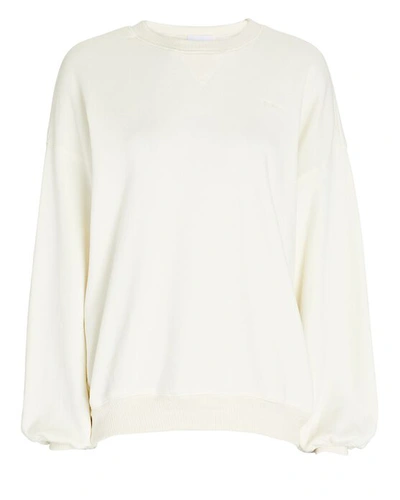 Shop Sablyn Frankie Oversized Cotton Terry Sweatshirt In White