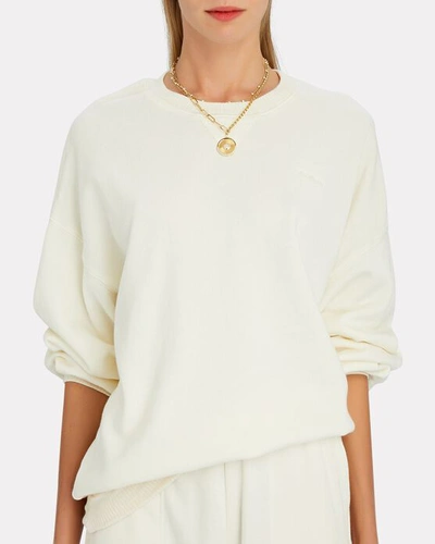 Shop Sablyn Frankie Oversized Cotton Terry Sweatshirt In White