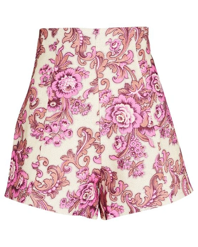 Shop Alemais Isla Floral Linen Shorts In Multi