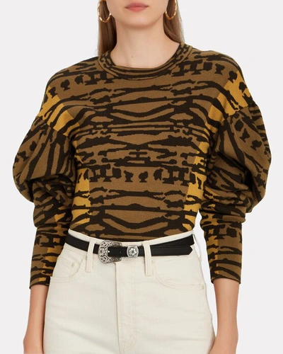 Shop Ulla Johnson Livia Tiger Jacquard Sweater In Multi