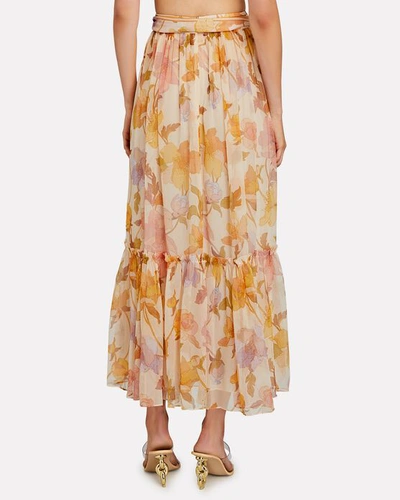 Shop Zimmermann Tempo Tiered Floral Maxi Skirt In Multi