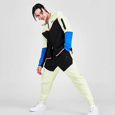 Shop Nike Tech Fleece Taped Jogger Pants In Lime Ice/black